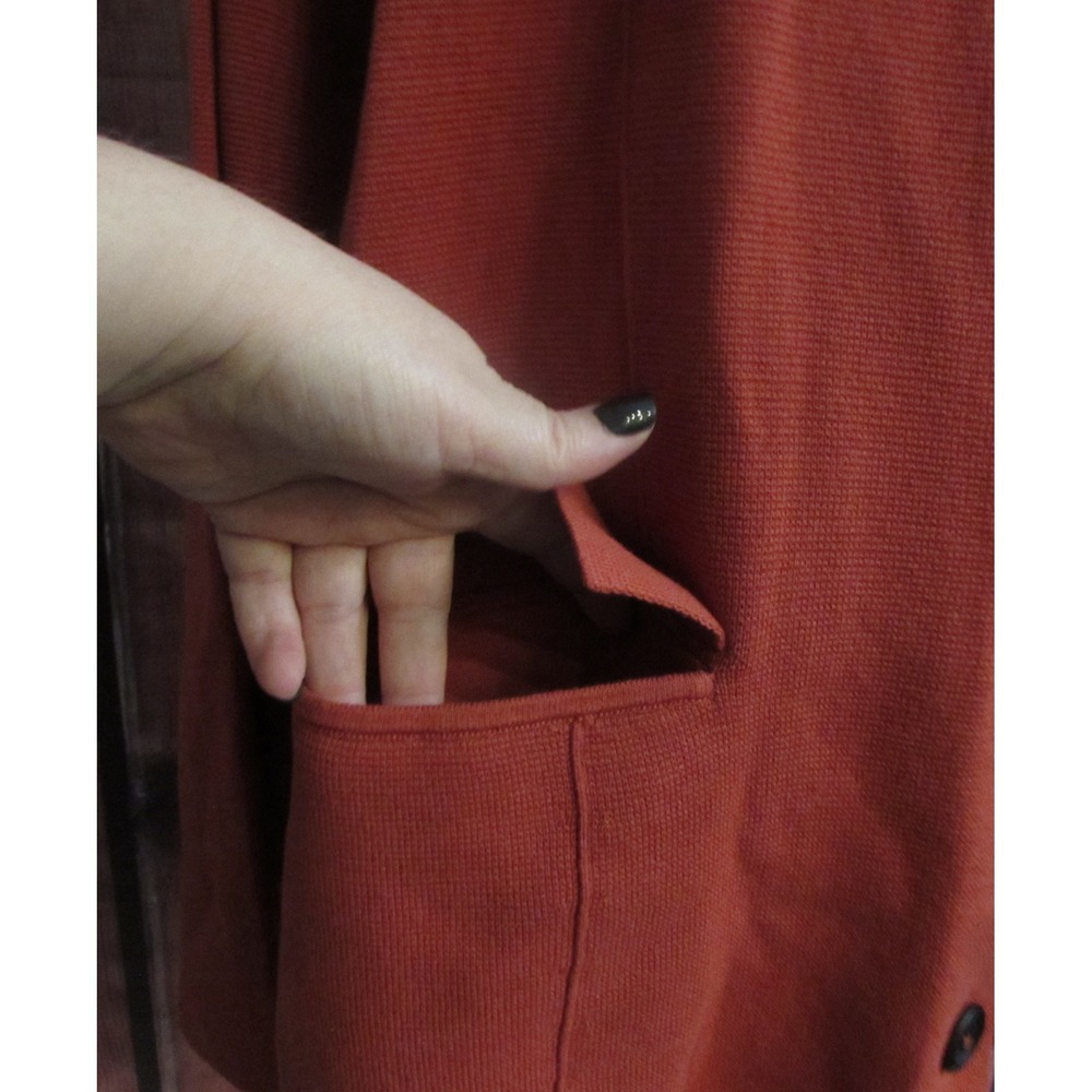 J.Jill Women's Double Knit Notched Collar Sweater Jacket Cinnabar 2X Fall Autumn - Picture 5 of 7